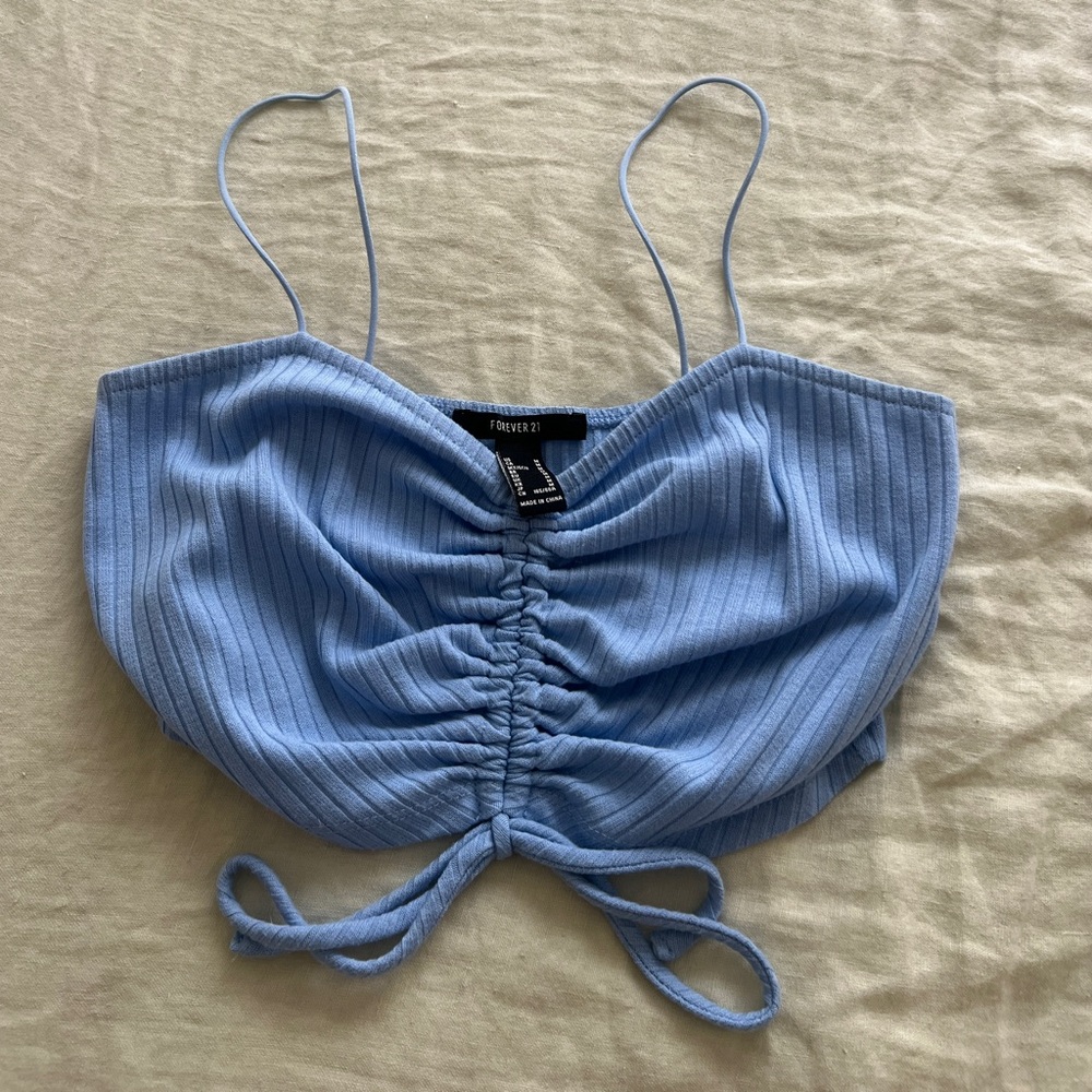 Forever 21 Light Blue Ruched Camisole